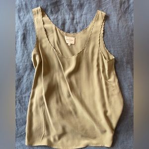 Sezane Silk sage scallop blouse